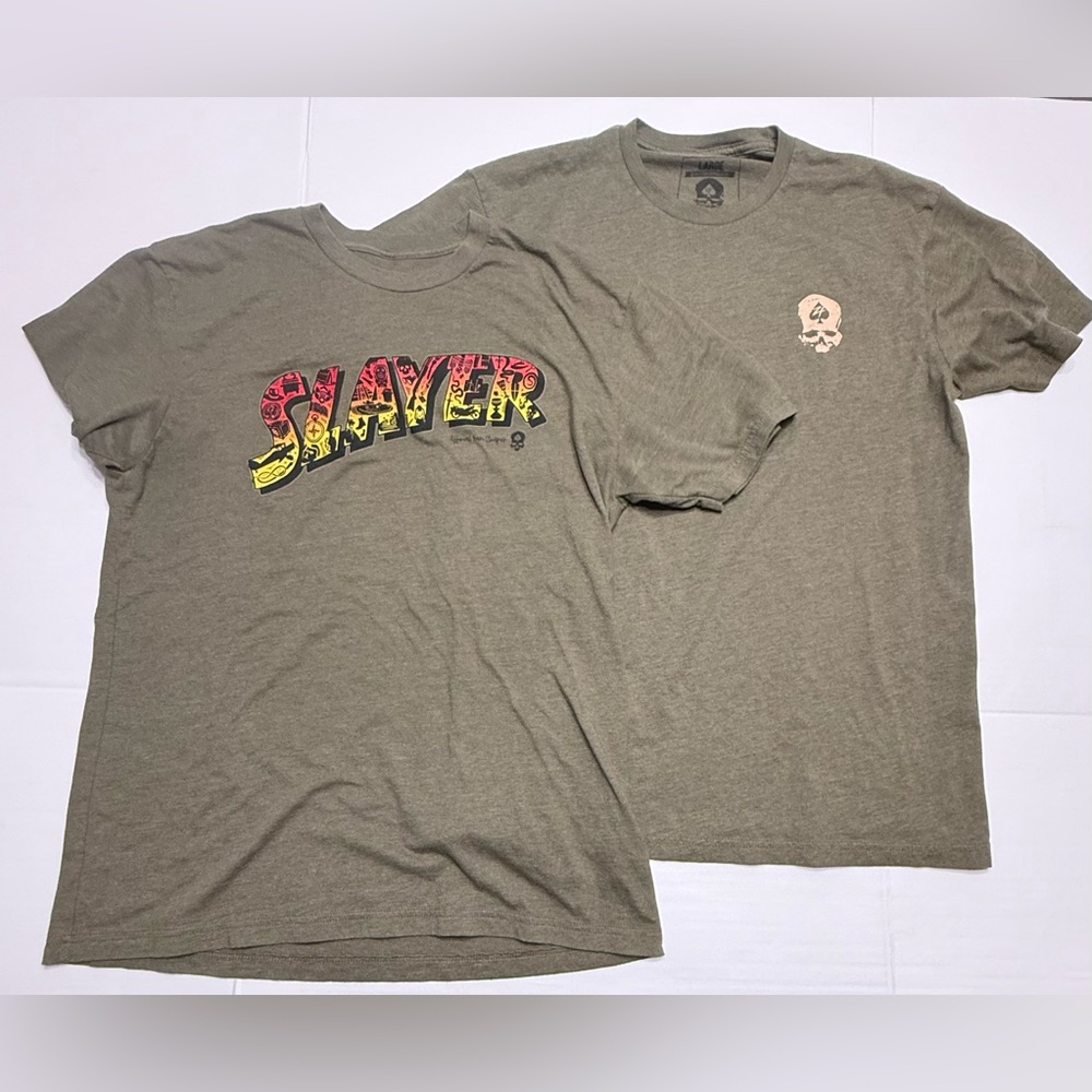 Foxtrot Men's T-Shirt 2 Green Size Large Short Sleeve Slayer Popeye 0190 A1